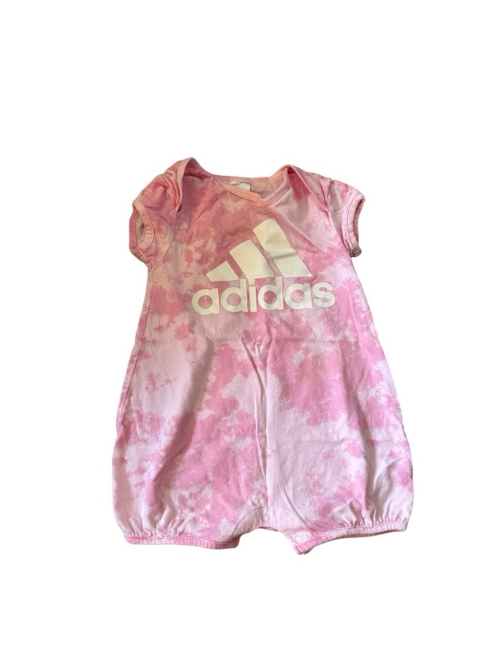 adidas Kids One-Piece Rompers in Gray & Pink Tie-Dye - Picture 3 of 5